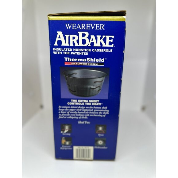 NIB WearEver AirBake 2.5 Qt Insulated Nonstick Casserole Dish W/ Lid & Base - Picture 7 of 10